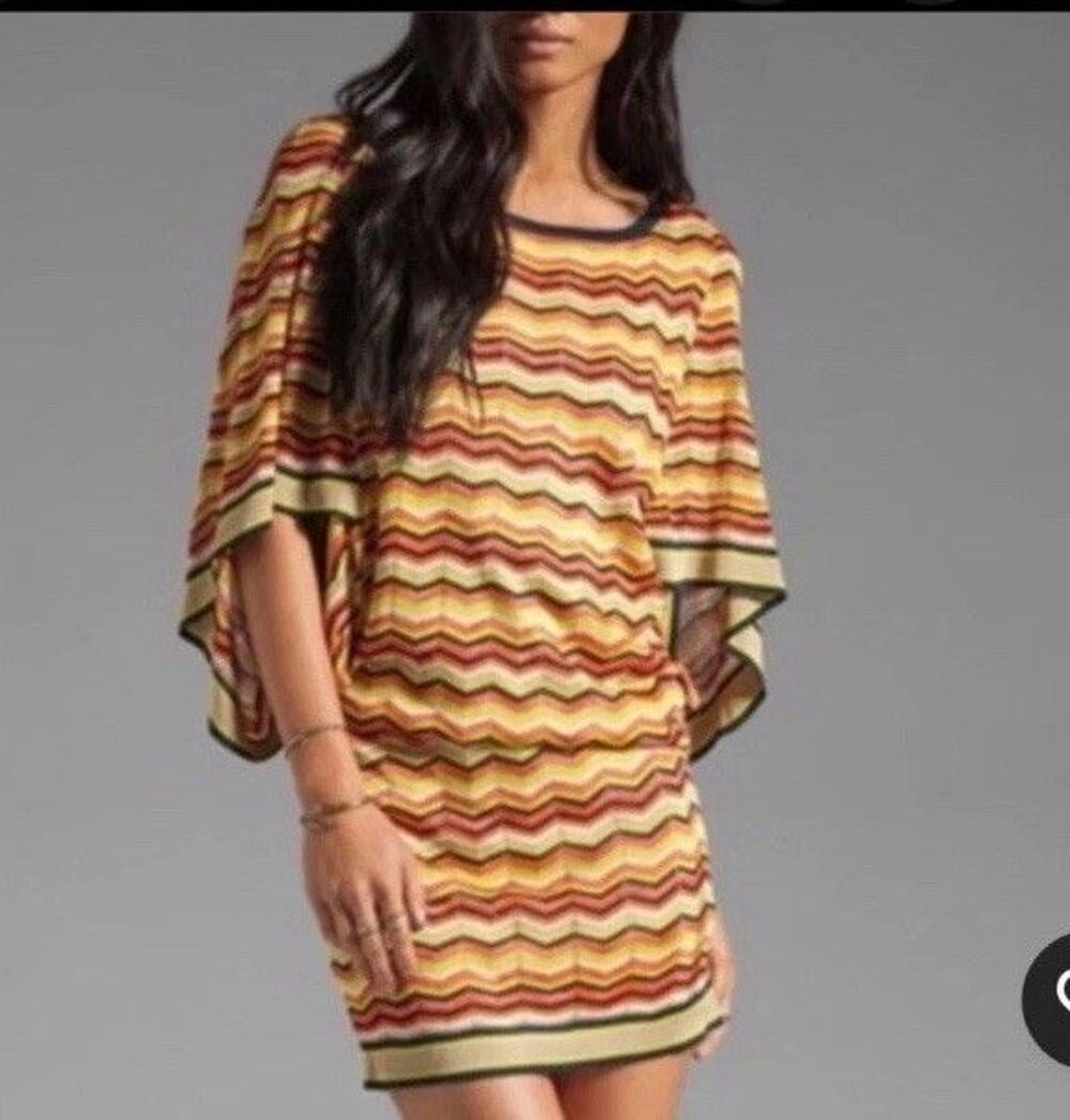 Trina Turk Womens Orange Yellow Casablanca Chevron Mini Dress Size Petite